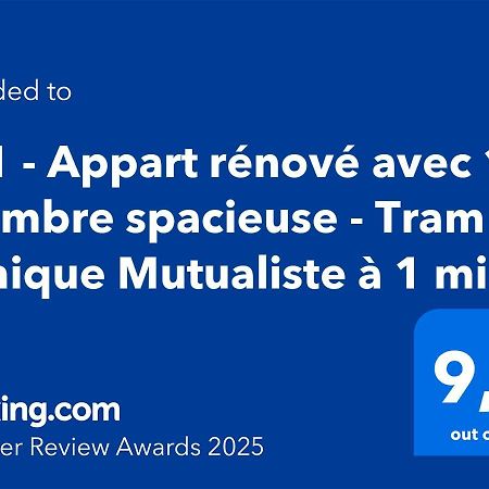 101 - Appart Renove Avec 1 Chambre Spacieuse - Tram Et Clinique Mutualiste A 1 Min Grenoble Exteriör bild