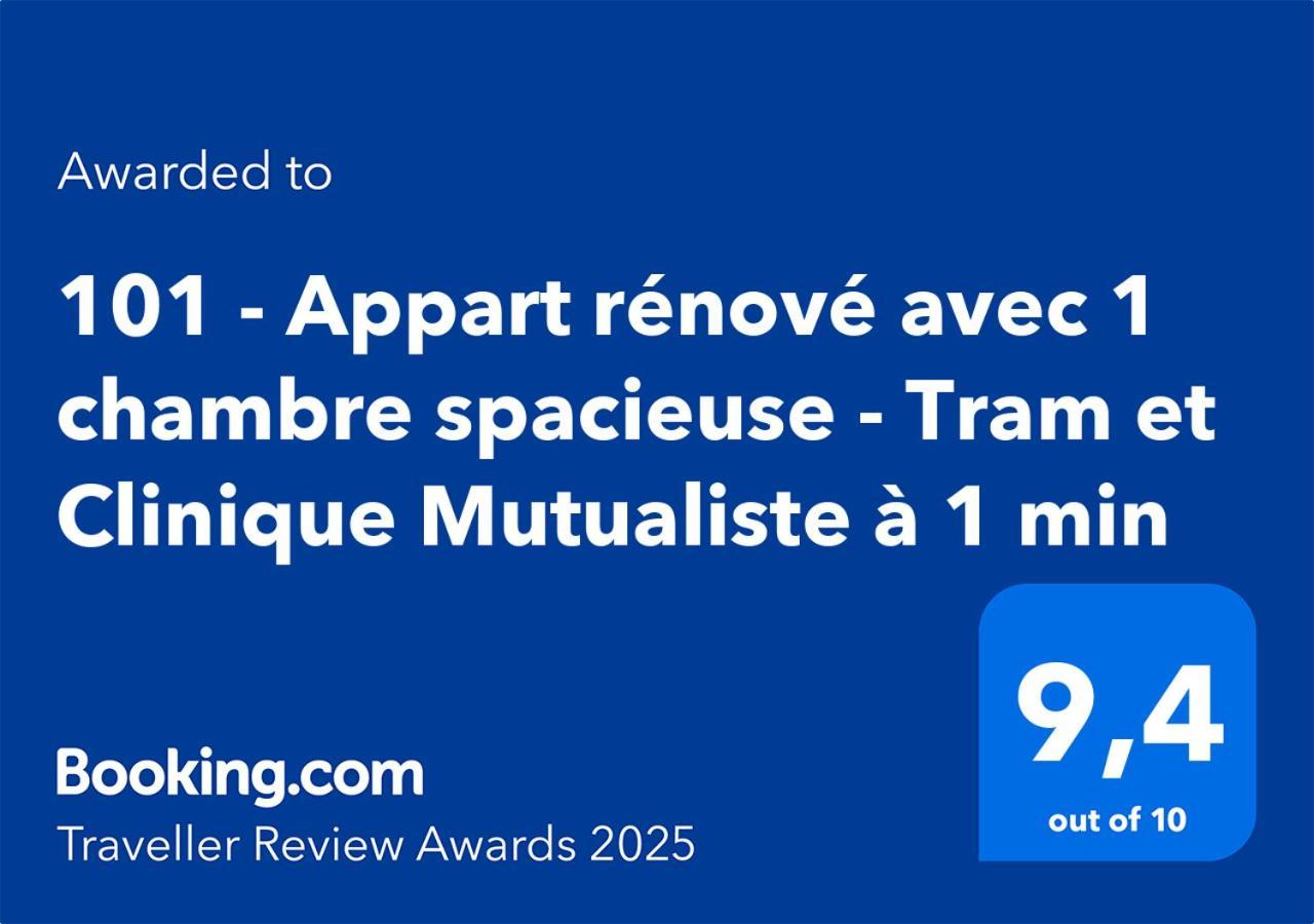 101 - Appart Renove Avec 1 Chambre Spacieuse - Tram Et Clinique Mutualiste A 1 Min Grenoble Exteriör bild